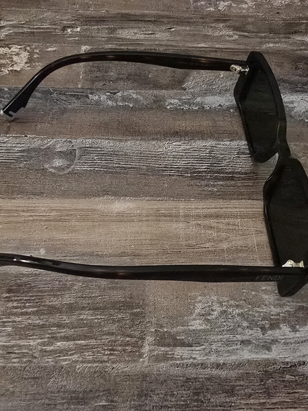 Fendi Men's Dark Tortoiseshell Sunglasses with Black Lenses